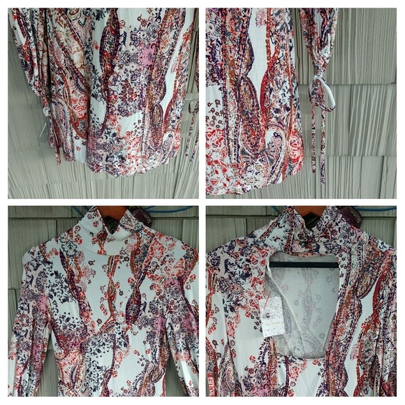 SOLD🌼FREE PEOPLE All Dolled Up Paisley Mini Dress - Picture 7 of 8